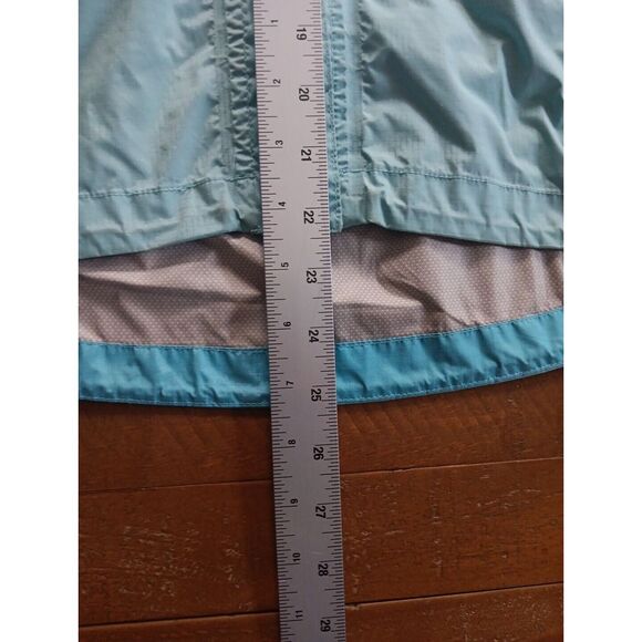 Marmot Jacket Two Toned Blue Logo Rain Coat‎ Windbreaker Full Zip Hooded Sz. XS - Picture 7 of 11